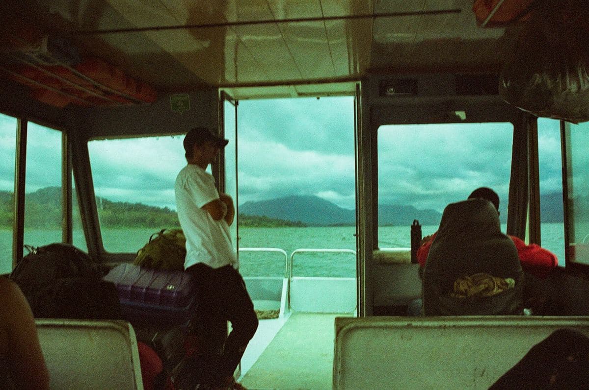 Boat crossing Lake Arenal between La Fortuna and Monteverde, Costa Rica